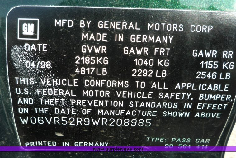 image for item 5096 1998 Cadillac Catera