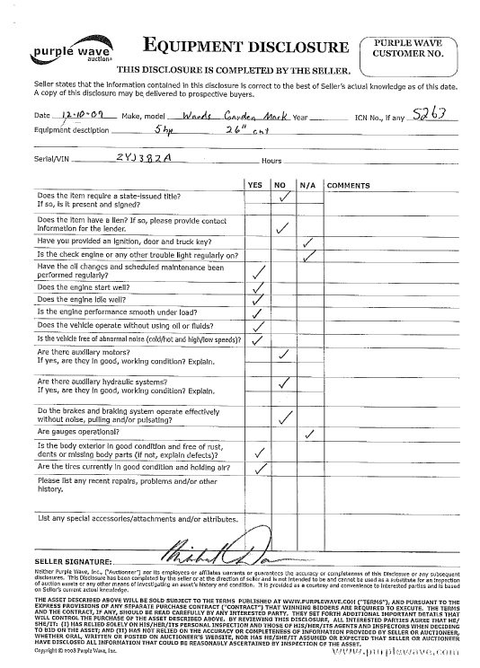 image for item 5263 Wards Garden Mark riding lawn mower