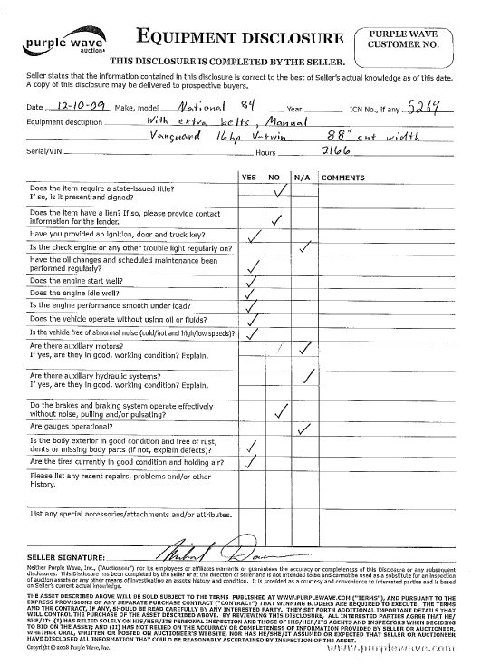 image for item 5264 National 84 riding lawn mower