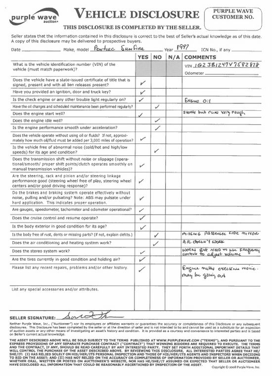 image for item 6539 1997 Pontiac Sunfire SE