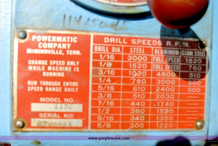 image for item 6639 Powermatic drill press