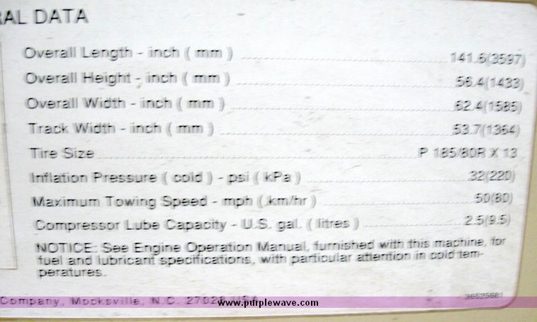 image for item 6644 Ingersoll Rand P-100 air compressor