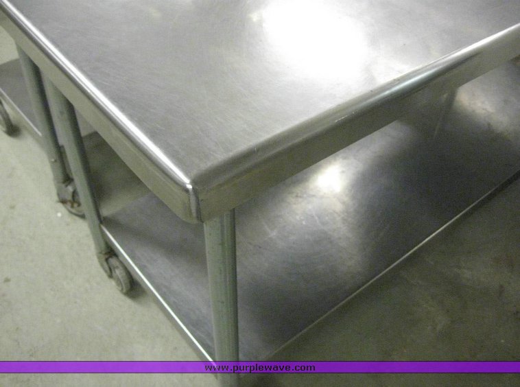 image for item 6707 (2) stainless steel rolling kitchen tables