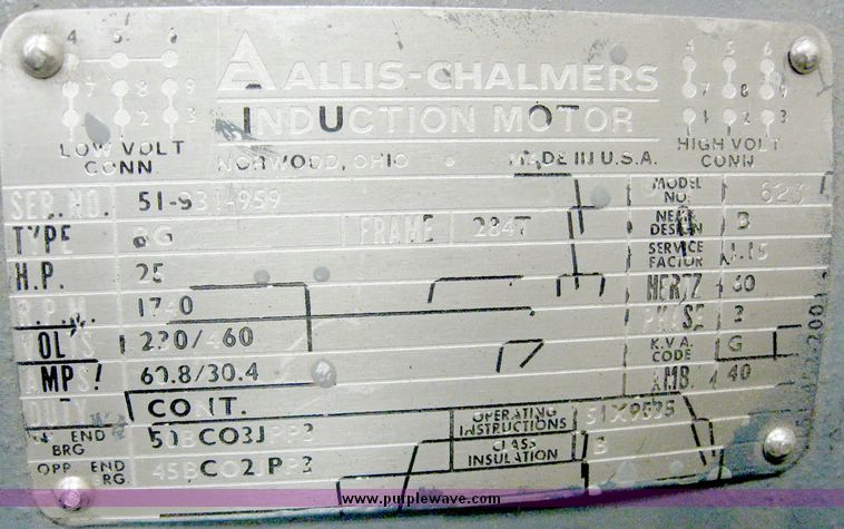 image for item 6746 Allis-Chalmers electric motor