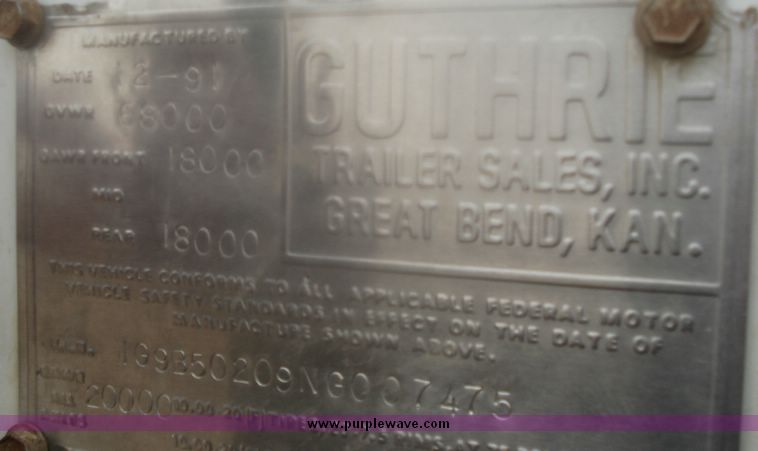 image for item 8594 1992 Guthrie 50' open top trailer