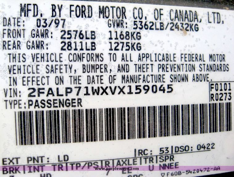 image for item 3757 1997 Ford Crown Victoria Police Intercepter