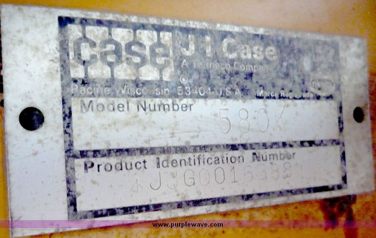 image for item 5106 1989 Case 580K back hoe loader