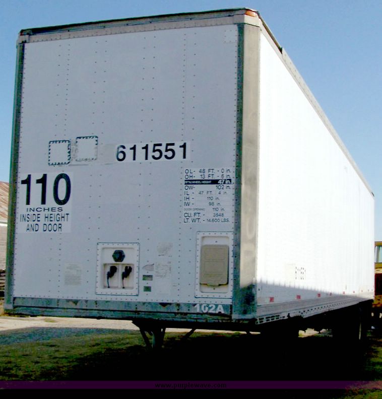 image for item 8436 1992 Oshkosh 48' box trailer