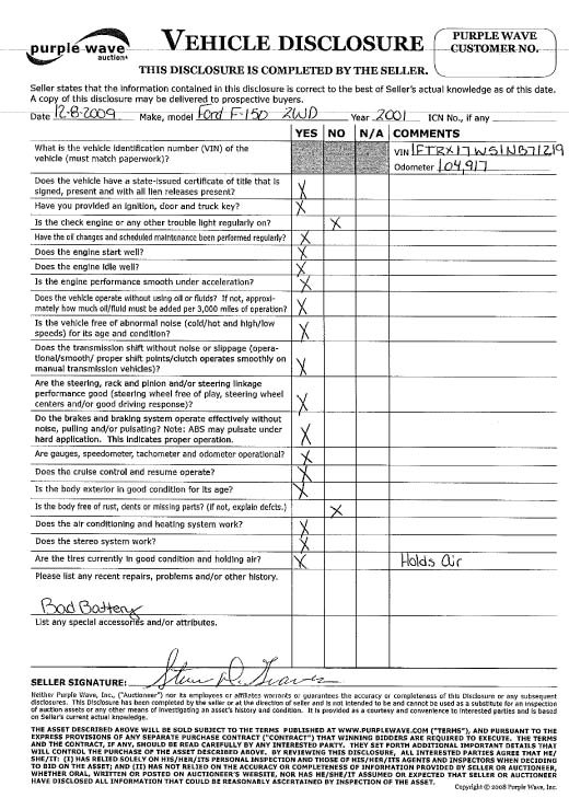 image for item 4091 2001 Ford F-150 XL