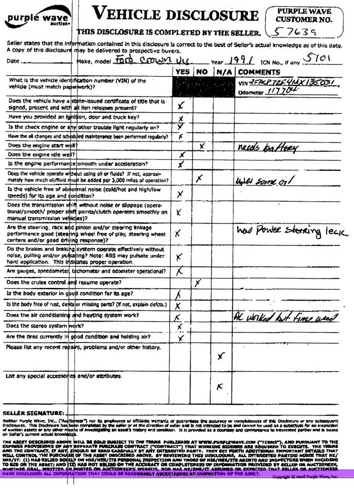 image for item 5101 1991 Ford Crown Victoria S