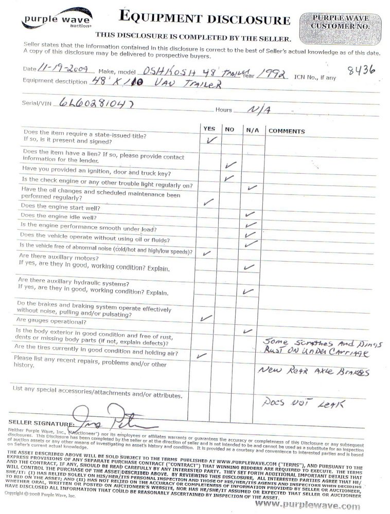 image for item 8436 1992 Oshkosh 48' box trailer