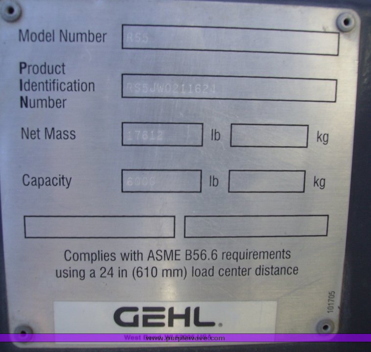 image for item 1005 2005 Gehl RS5 telehandler