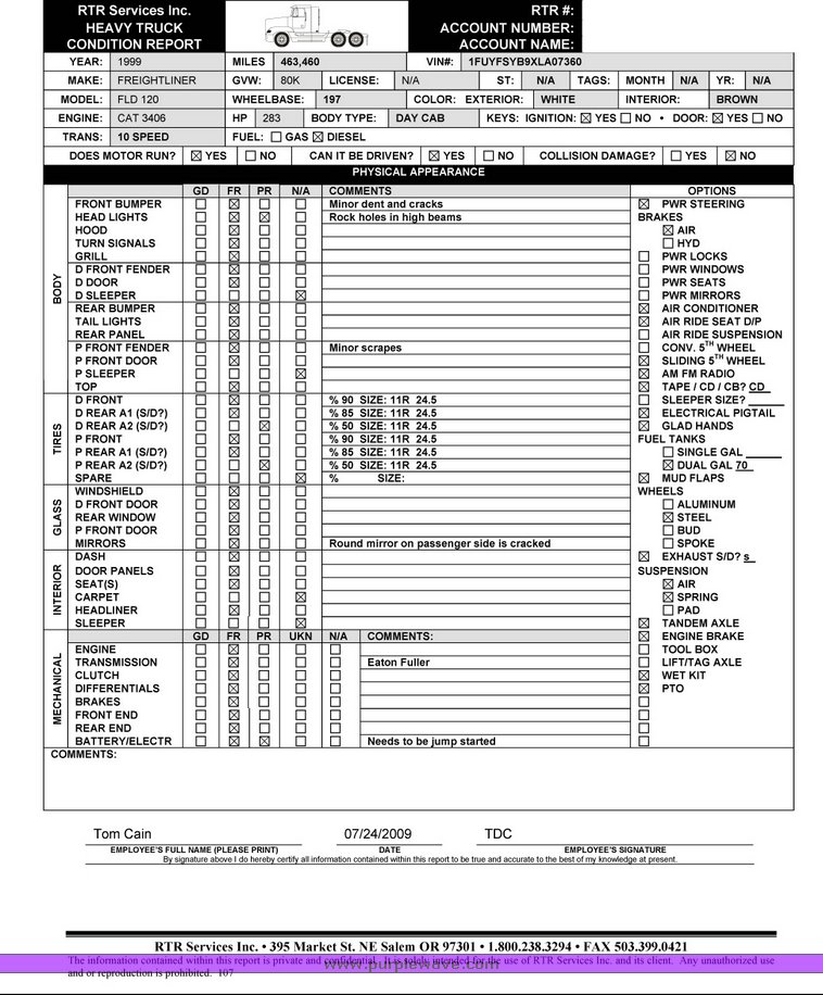 image for item 1503 1999 Freightliner Conventional FLD120 semi truck