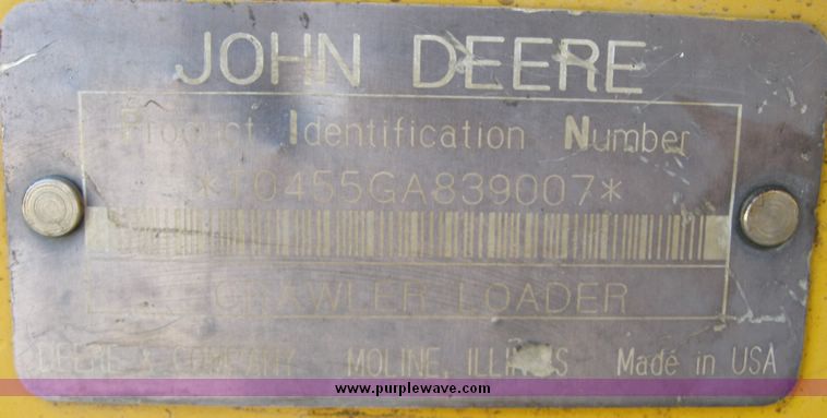 image for item 3171 1998 John Deere 455G Series IV track loader