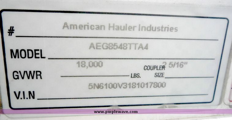 image for item 5142 2008 American Hauler 48' gooseneck aluminum trailer