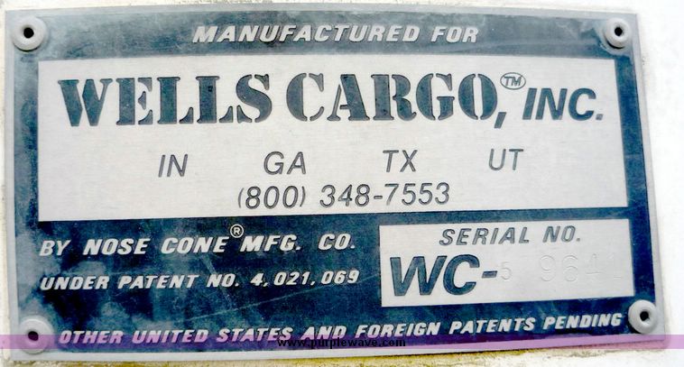 image for item 5143 1992 Wells Cargo 36' aluminum trailer