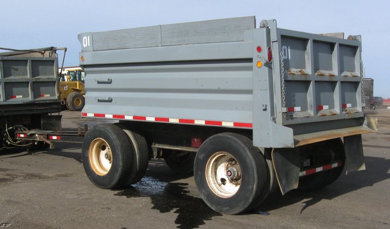 image for item 6796 1999 Neville Built 12' dump bed pup trailer