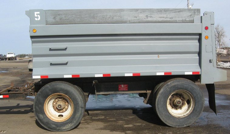 image for item 6797 1999 Neville Built 12' dump bed pup trailer
