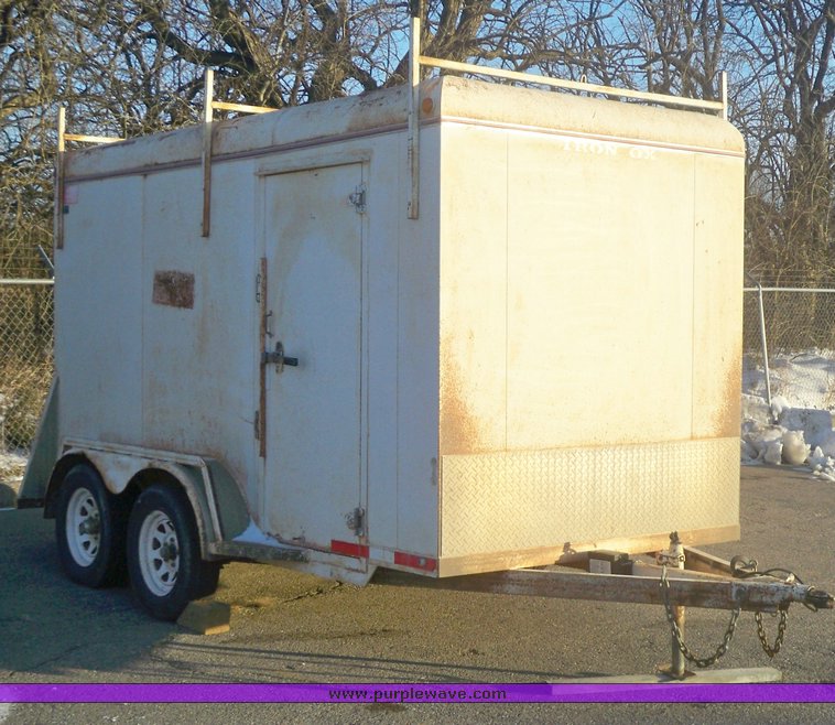 image for item 8080 1998 Iron Ox 14' tandem axle enclosed trailer