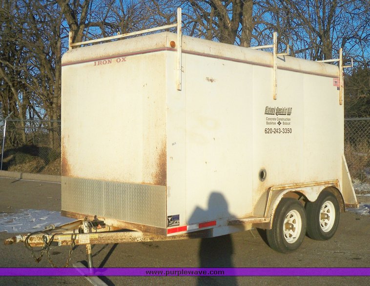 image for item 8080 1998 Iron Ox 14' tandem axle enclosed trailer