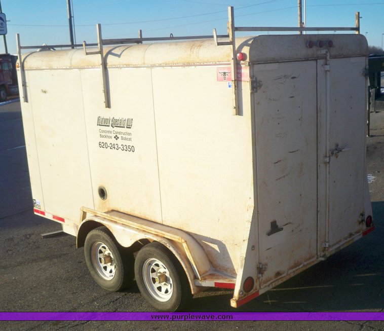 image for item 8080 1998 Iron Ox 14' tandem axle enclosed trailer