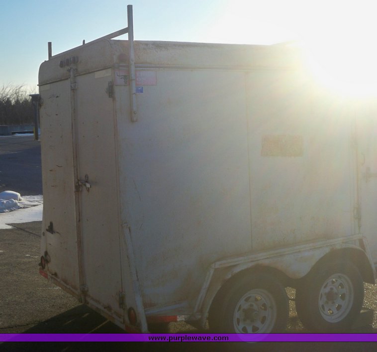 image for item 8080 1998 Iron Ox 14' tandem axle enclosed trailer