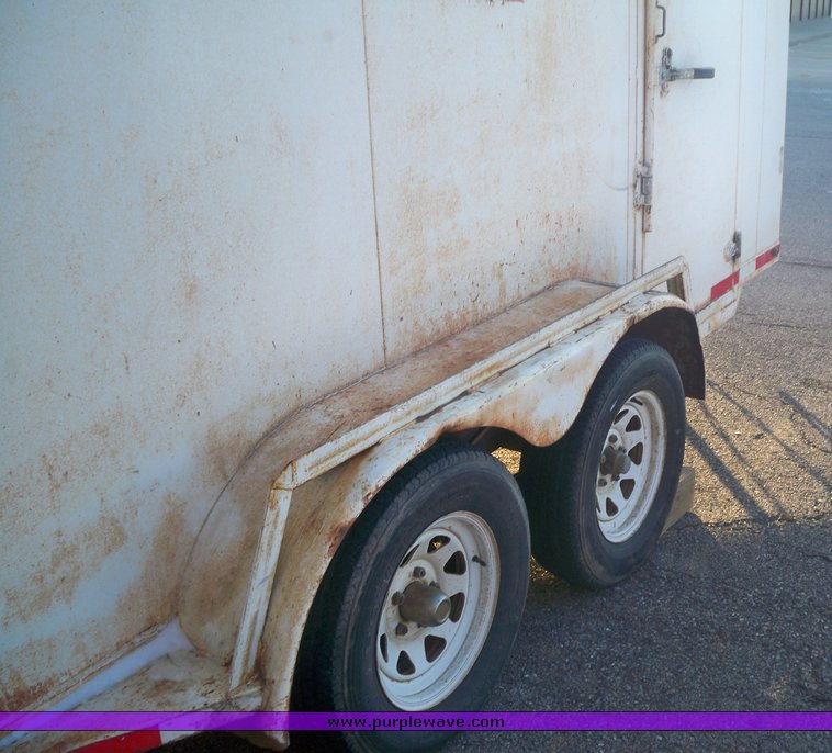 image for item 8080 1998 Iron Ox 14' tandem axle enclosed trailer