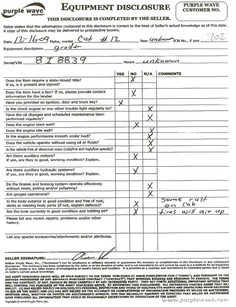 image for item 1202 Caterpillar 12 grader