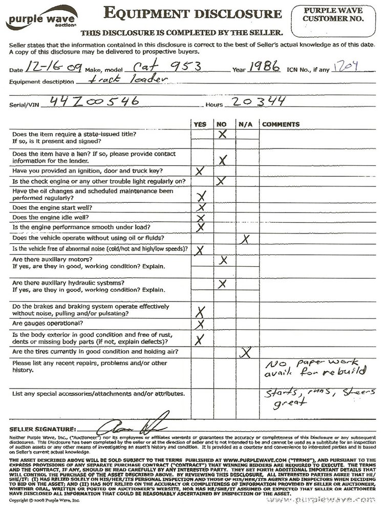 image for item 1204 1986 Caterpillar 953 track loader
