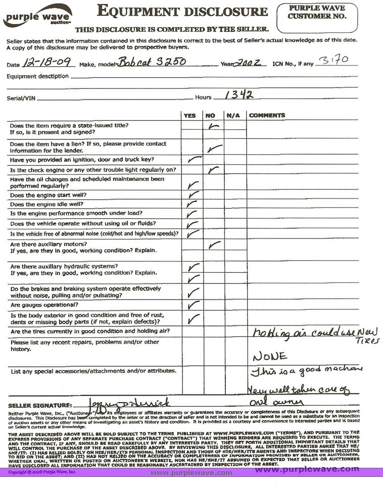 image for item 3170 2002 Bobcat S250 skid steer