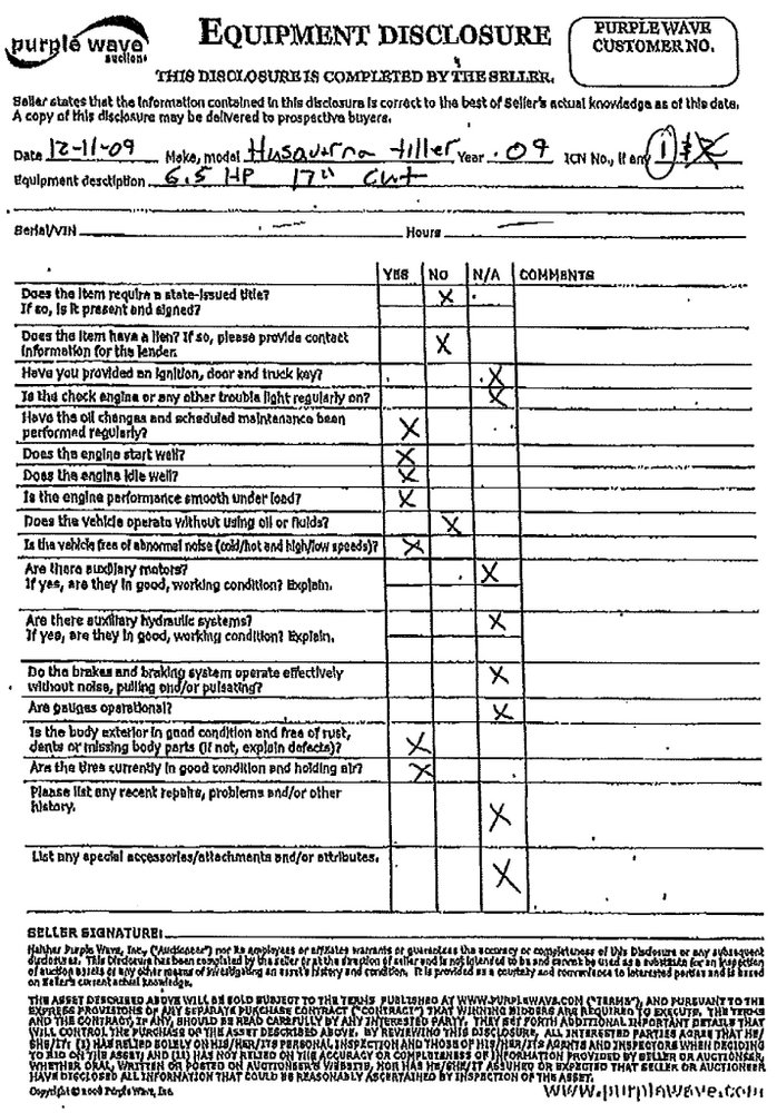 image for item 8065 2009 Husqvarna 650RTT 17" forward drive, reverse tine tiller