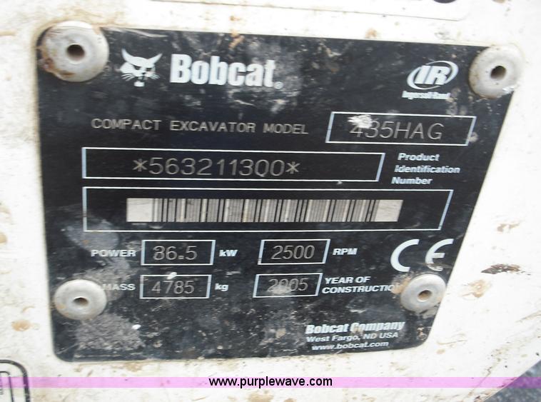 image for item 5204 2005 Bobcat 435H compact excavator