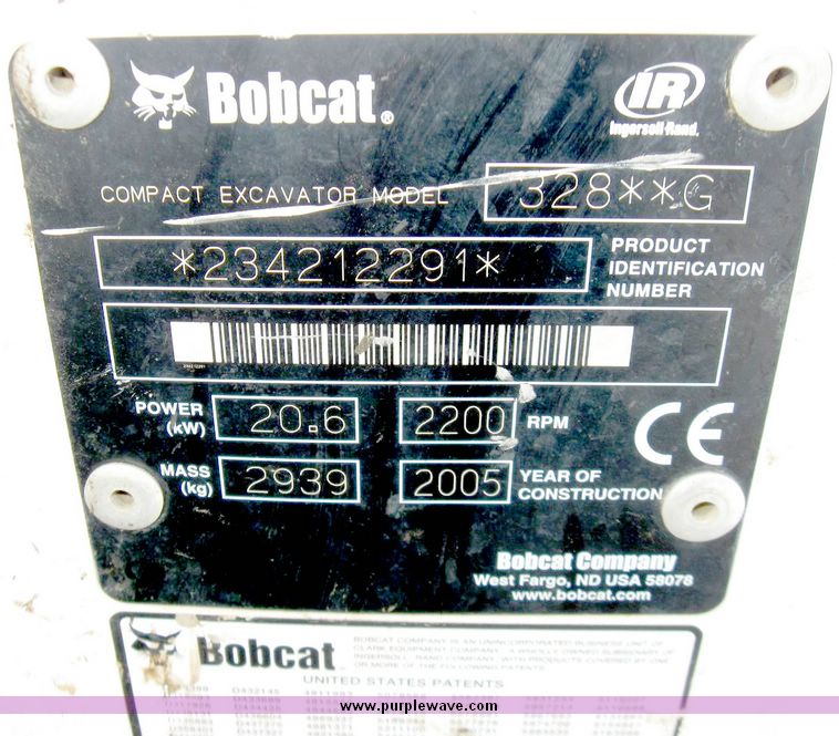 image for item 5207 2005 Bobcat 328 compact excavator