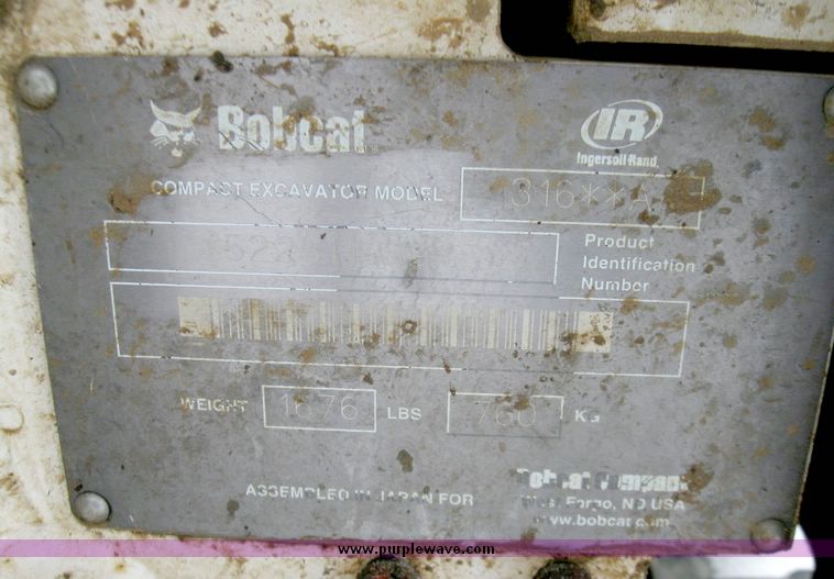 image for item 5213 2003 Bobcat 316 compact excavator