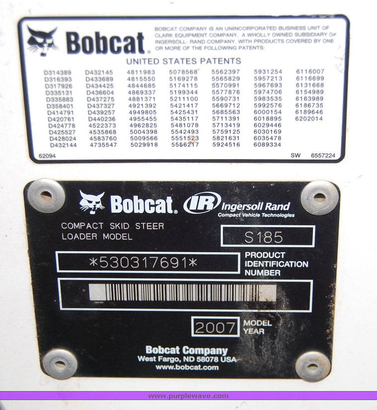image for item 6033 2007 Bobcat S185 skid steer