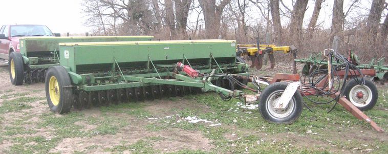 image for item 3801 (2) John Deere DF2080 double disc drills with Cullison tandem drill hitch