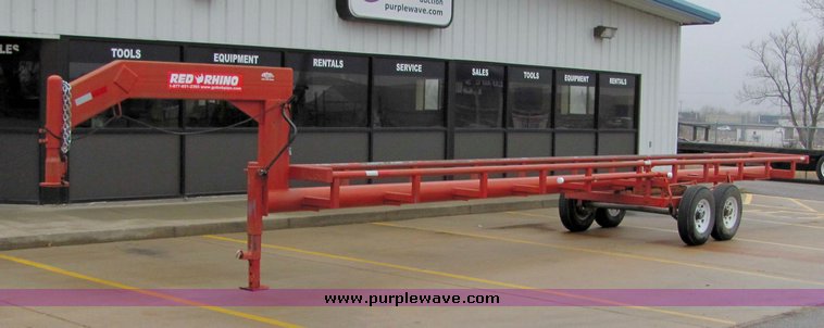 image for item 7035 Red Rhino 36' tandem axle round bale trailer