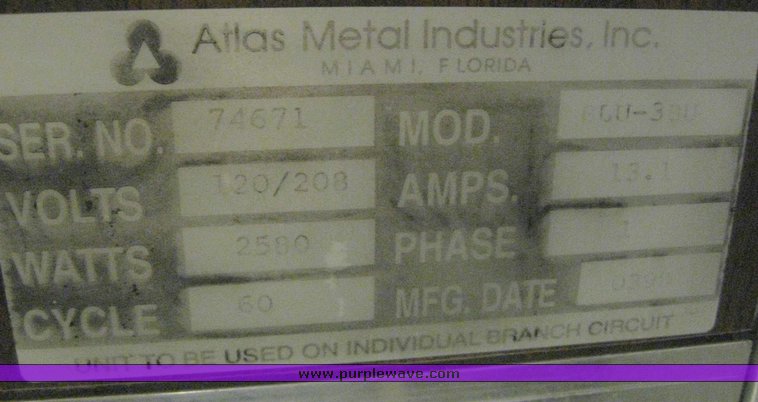 image for item 6856 Atlas metal industries self serve steam table
