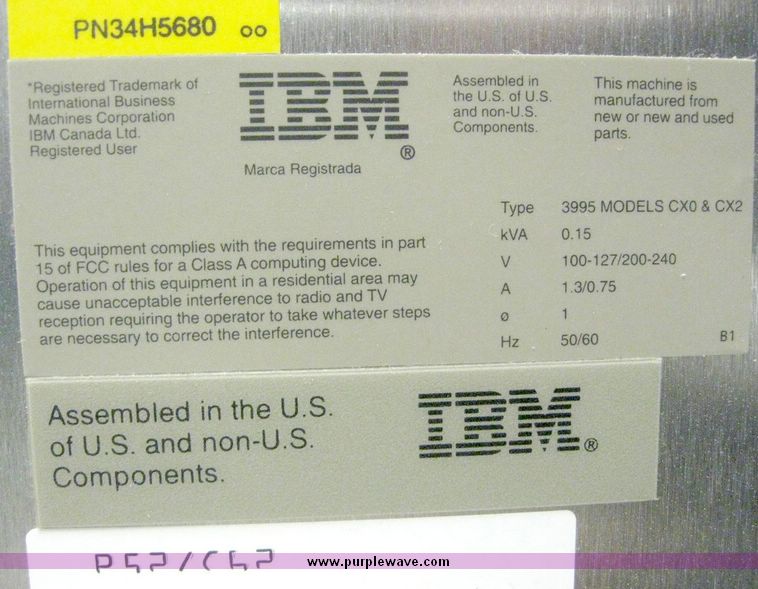 image for item 7670 IBM 3995 C62 optical library