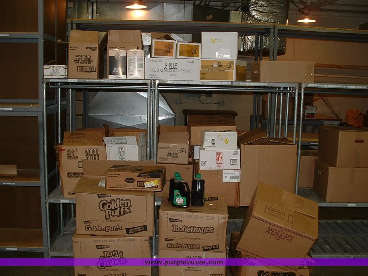 image for item 1004 Assorted kitchen equipment, dry cooking goods, and lamps