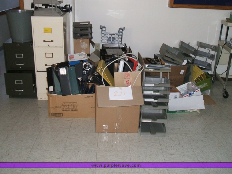 image for item 1012 Large assortment of furniture, office supplies, appliances, electronics, and household items