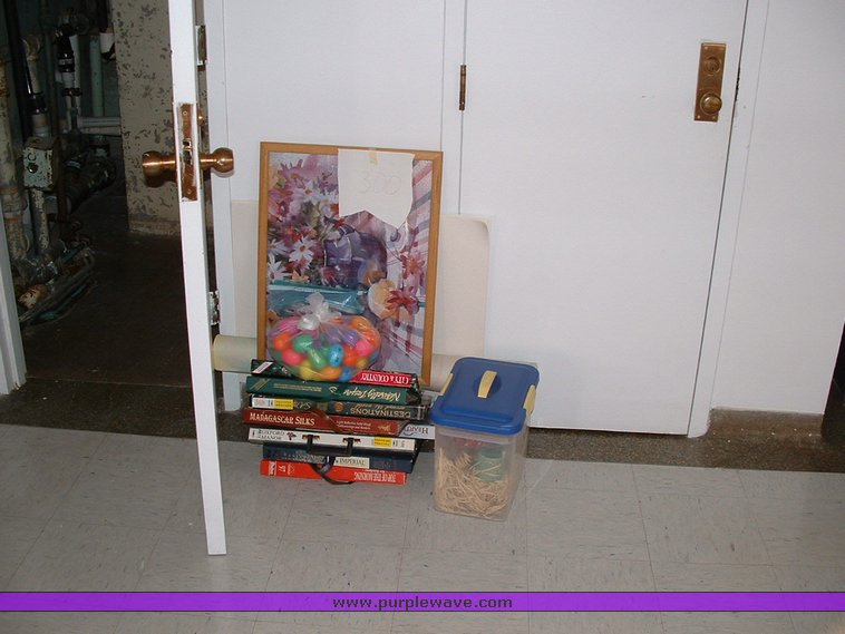 image for item 1012 Large assortment of furniture, office supplies, appliances, electronics, and household items