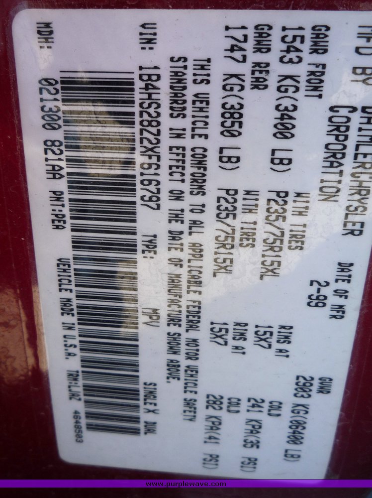 image for item 4070 1999 Dodge Durango