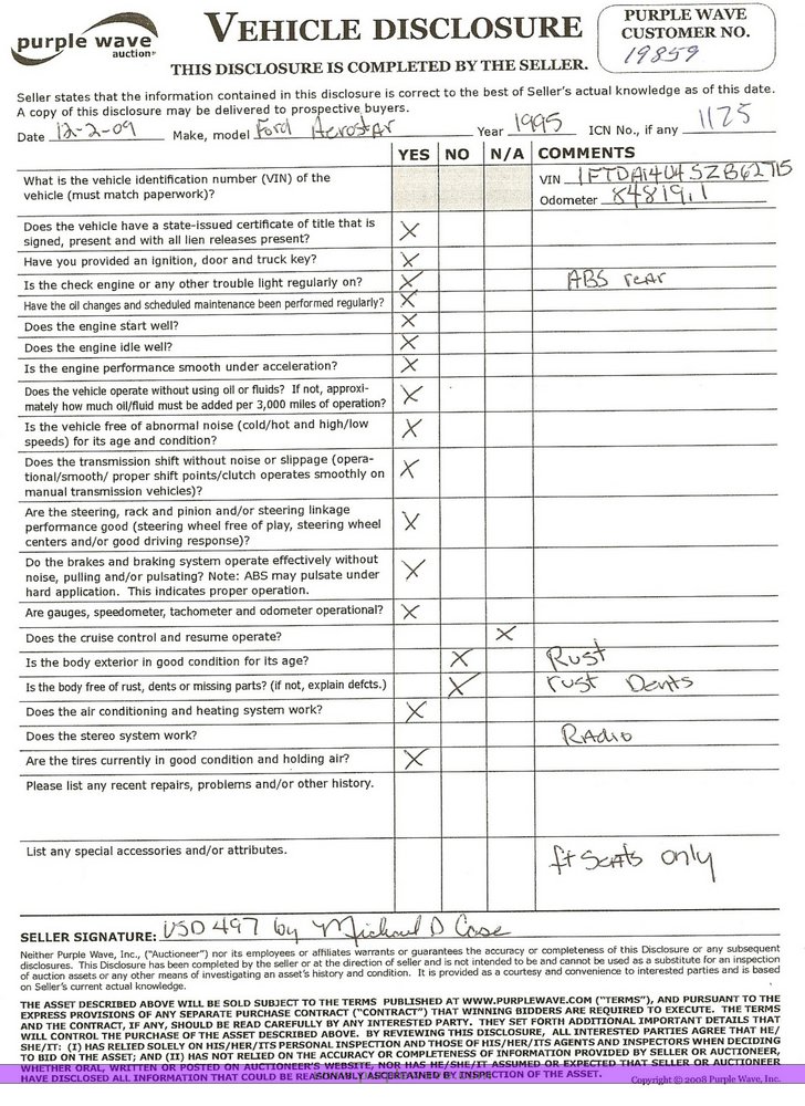 image for item 1125 1995 Ford Aerostar