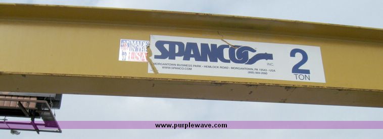 image for item 5426 Spanco two ton Gentry crane with electric hoist