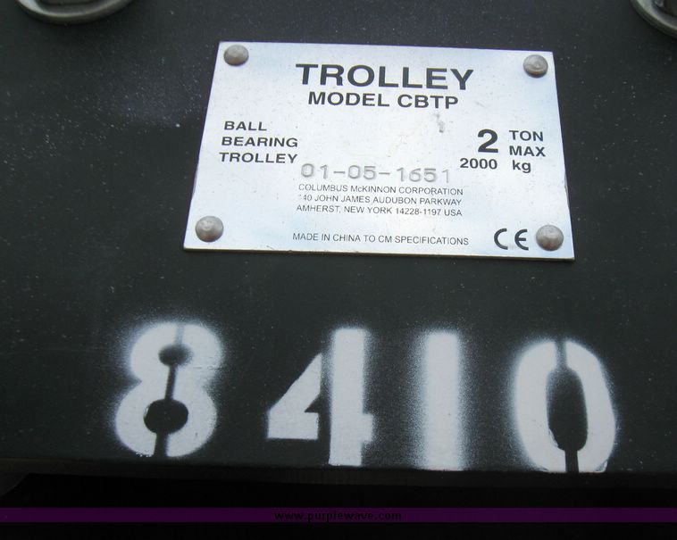 image for item 5426 Spanco two ton Gentry crane with electric hoist