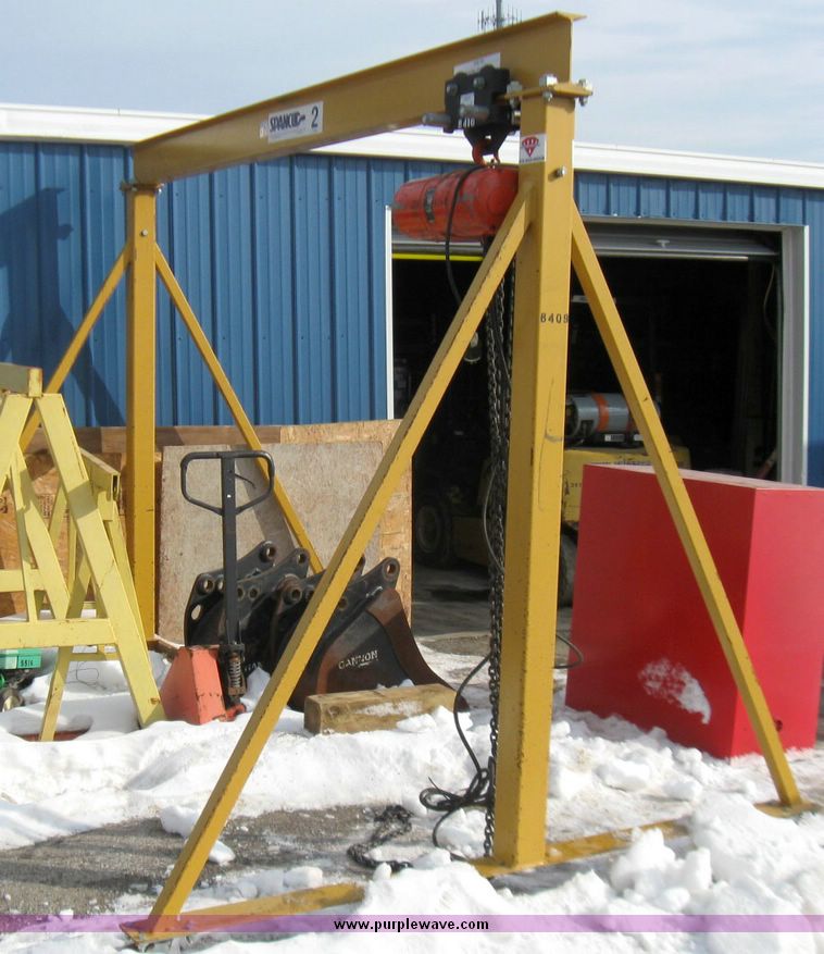 image for item 5426 Spanco two ton Gentry crane with electric hoist