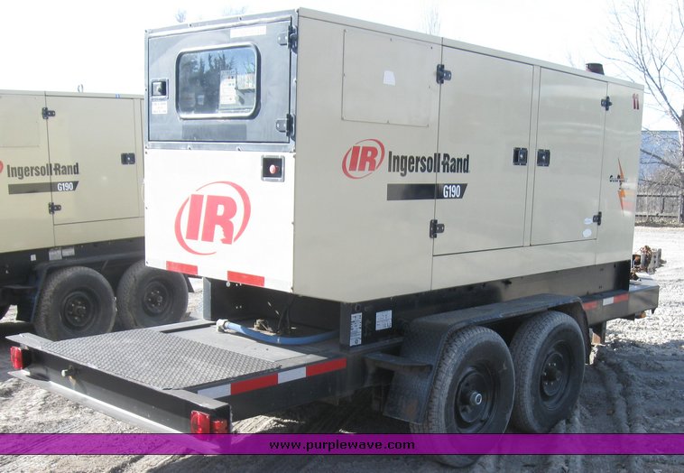 image for item 8048 2001 Ingersoll Rand G190 generator on trailer