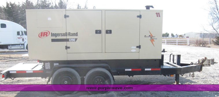 image for item 8048 2001 Ingersoll Rand G190 generator on trailer