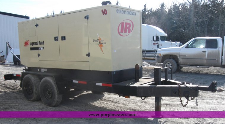 image for item 8049 2001 Ingersoll Rand G190 generator on trailer